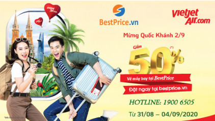 GIẢM 50% vé máy bay Vietjet Air nhân dịp Quốc Khánh 2/9!