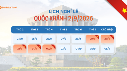 Nghỉ lễ 2/9/2026 mấy ngày? Nên đi du lịch ở đâu đẹp nhất?