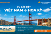 CHỈ TỪ 25.666.000 VNĐ: Ưu đãi vé máy bay Việt Nam – Hoa Kỳ cùng Vietnam Airlines