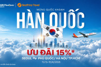 GIẢM 15%: Sun PhuQuoc Airways ưu đãi vé máy bay đi Seoul dịp Quốc khánh Hàn Quốc