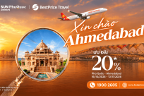 GIẢM 20% Giá Vé: Sun PhuQuoc Airways tặng ưu đãi chặng bay đến Ahmedabad
