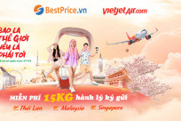 [Vietjet Air] TẶNG 15KG hành lý ký gửi bay Thái Lan, Singapore, Malaysia
