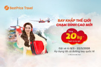 Vietjet Air: Tặng 20KG hành lý cho tất cả đường bay quốc tế