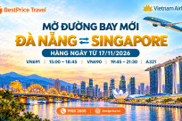 Vietnam Airlines mở đường bay mới Đà Nẵng – Singapore từ 17/11/2026