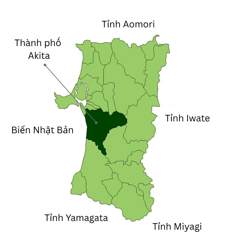 Vị trí của Akita trên bản đồ Nhật Bản
