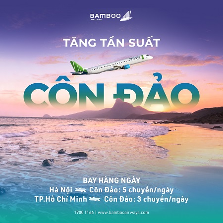 Bamboo Airways tăng tần suất chuyến bay đến Côn Đảo