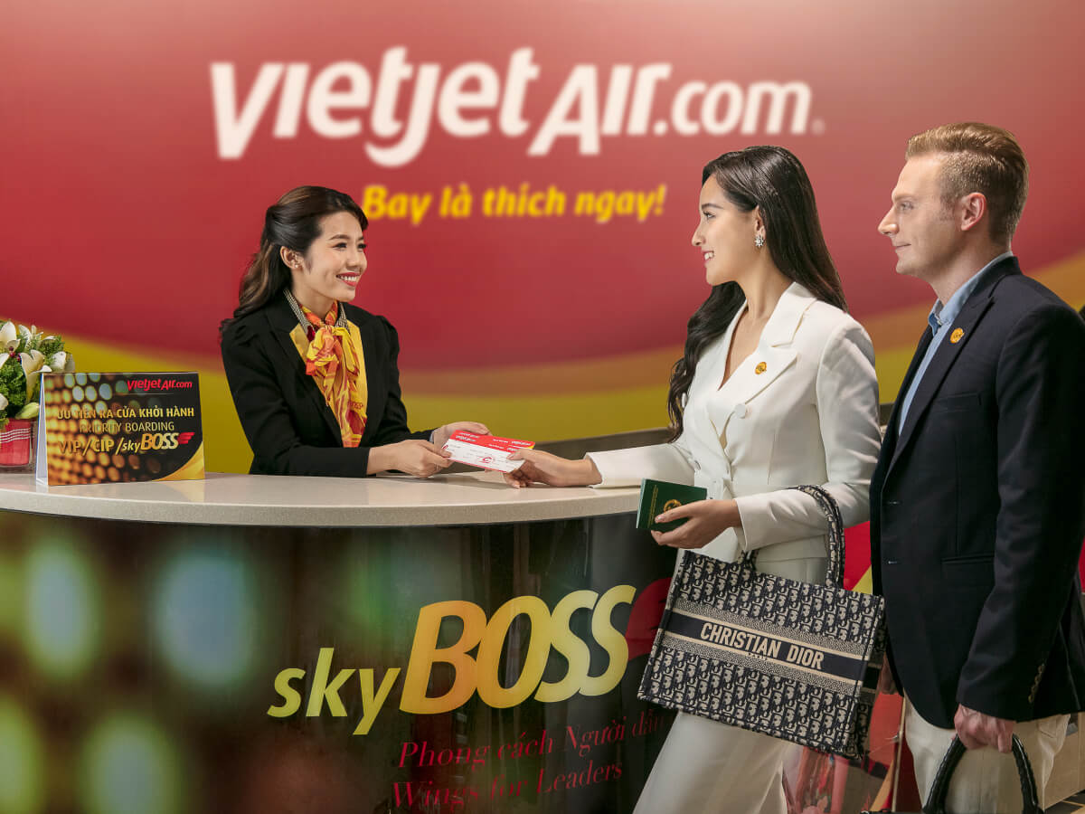 Dịch vụ ưu tiên check in dành cho hạng vé máy bay Vietjet Air Skyboss