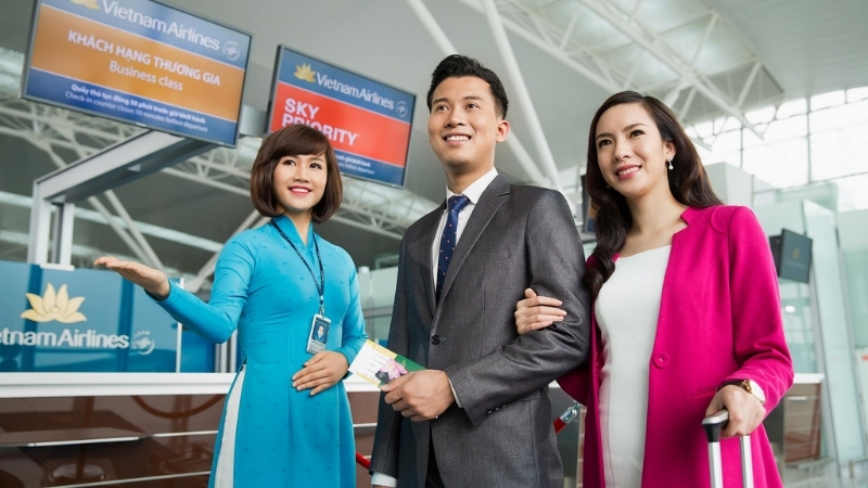 Quầy thủ tục riêng của hạng vé Vietnam Airlines Thương gia
