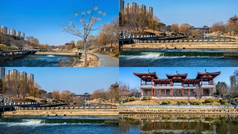 C&ocirc;ng vi&ecirc;n Lịch sử Quốc gia Lạc Dương t&aacute;i hiện kiến tr&uacute;c cố đ&ocirc; qua c&aacute;c thời kỳ (Ảnh: XHS@江鸟追云逐日)