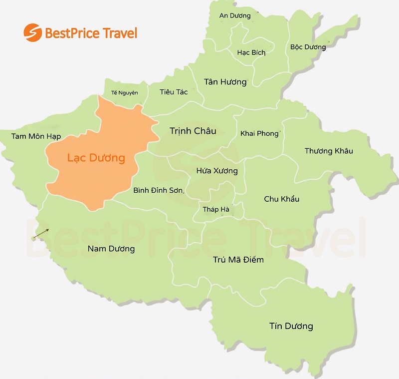 Vị tr&iacute; th&agrave;nh phố Lạc Dương, tỉnh H&agrave; Nam