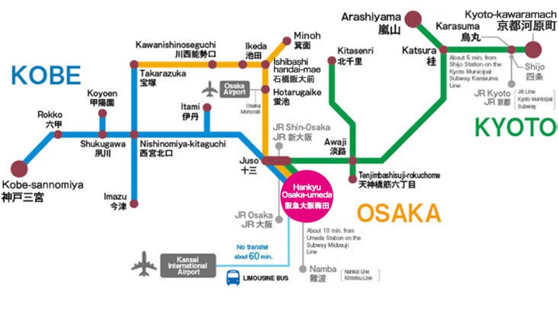 C&aacute;ch di chuyển đi Kobe từ Osaka/ Kyoto