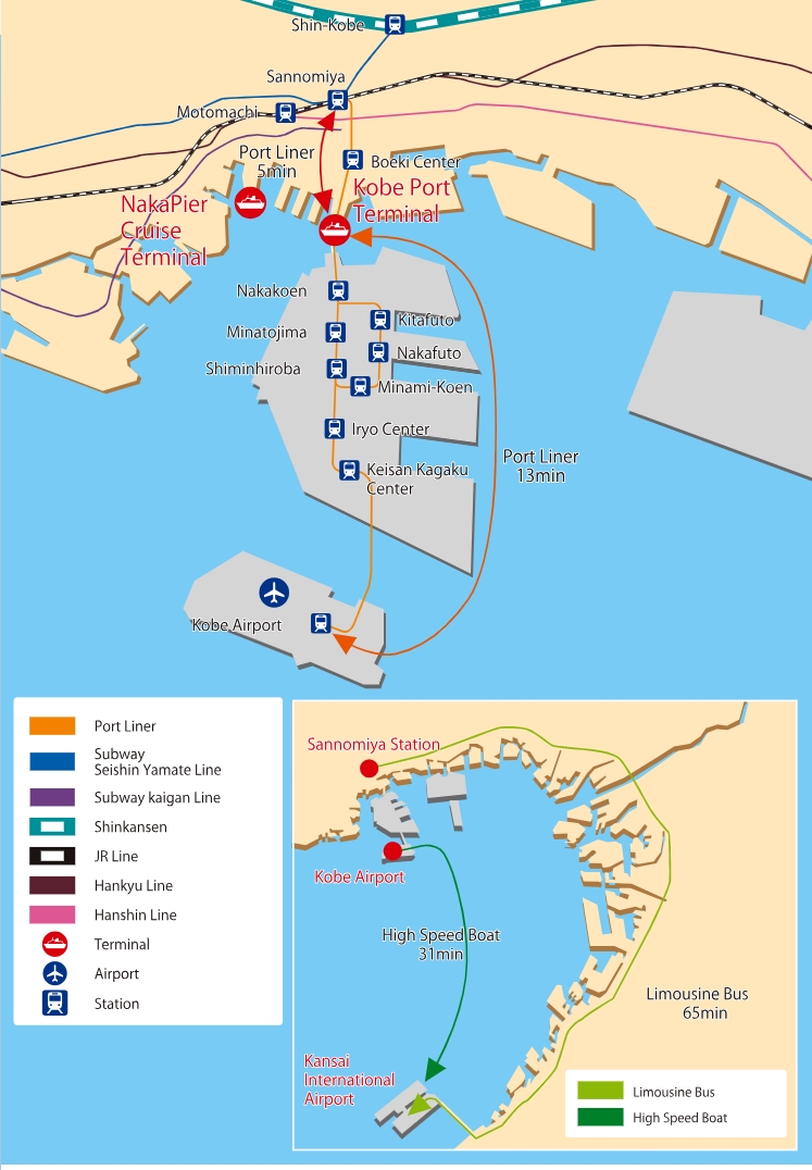C&aacute;ch di chuyển đến Cảng Kobe