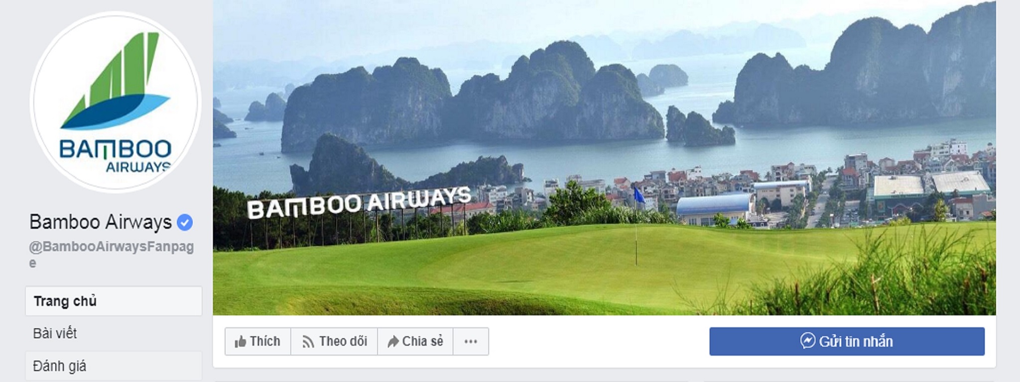 Hình ảnh fanpage facebook của Bamboo Airways