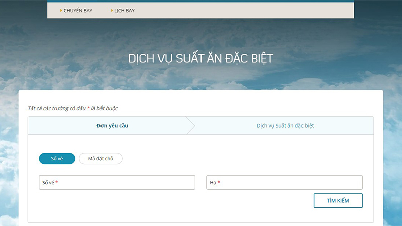 Bạn có thể đặt trước suất ăn qua website của Vietnam Airlines