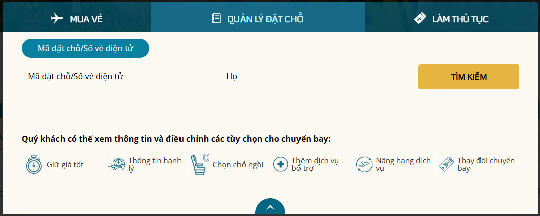 Kiểm tra tình trạng vé máy bay điện tử trên website hãng hàng không