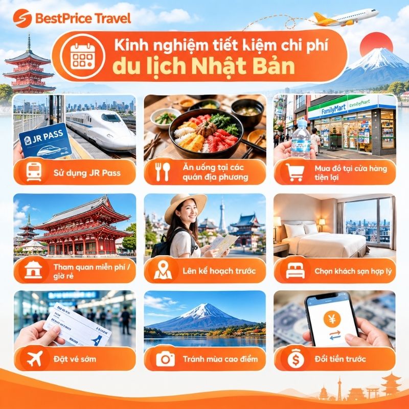 Kinh nghiệm tiết kiệm chi phí du lịch Nhật Bản