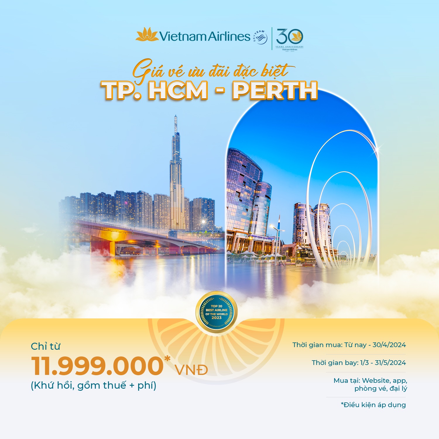 CHỈ TỪ 11,9TR: Bay Thẳng Đi Úc, Book Vé Vietnam Airlines Ngay