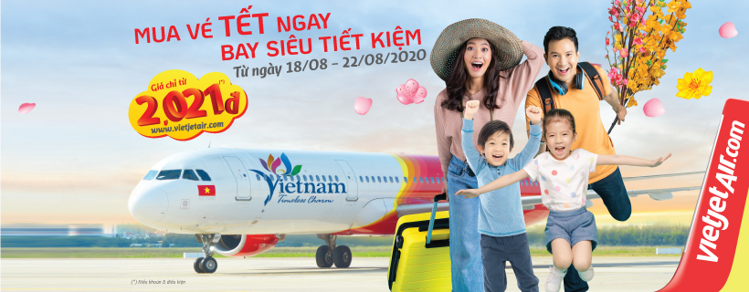 Vé máy bay Tết Tân Sửu 2021 Vietjet Air chỉ từ 2021 đồng