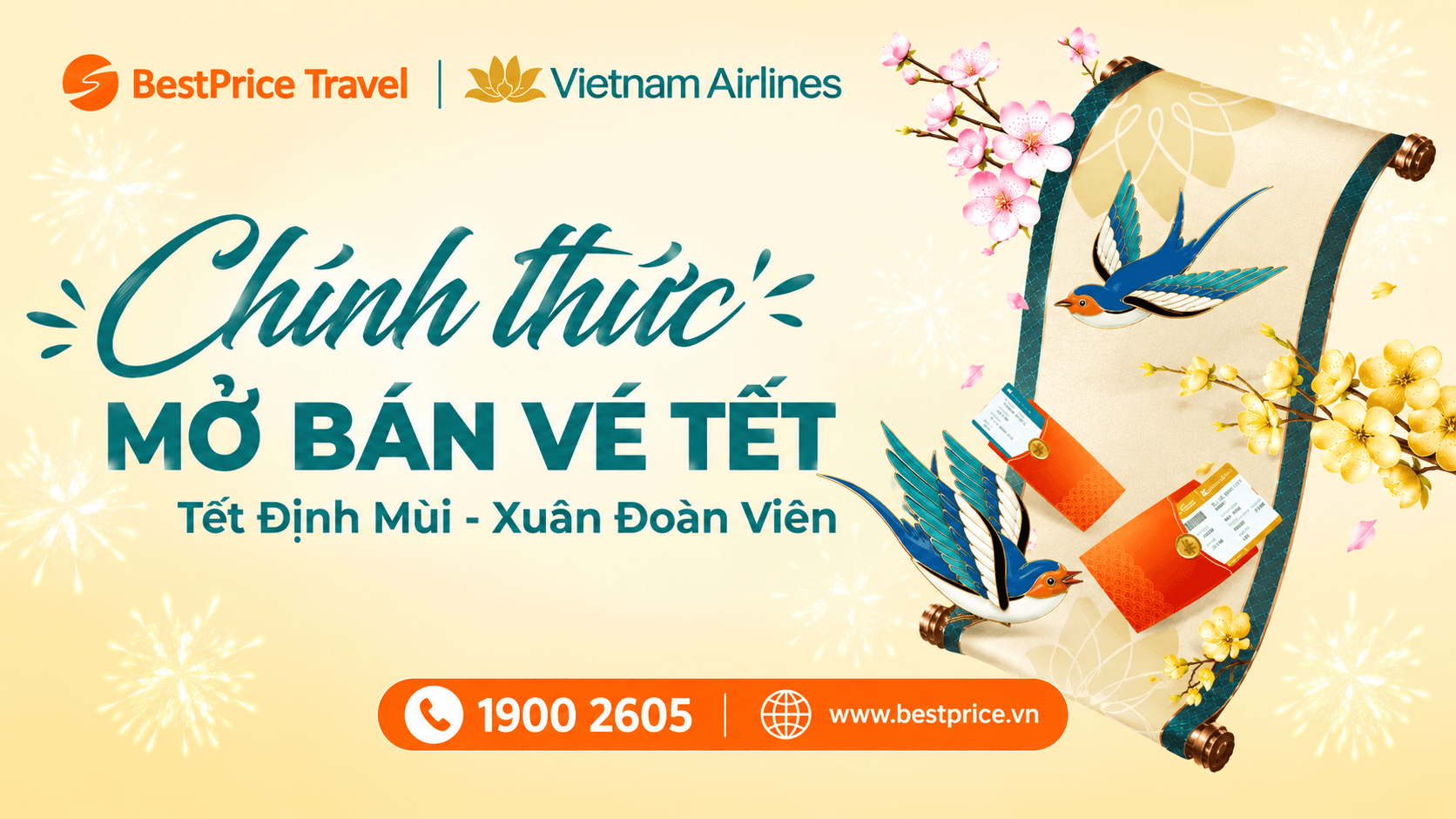 BestPrice Travel ch&iacute;nh thức mở b&aacute;n v&eacute; Tết Đinh M&ugrave;i &ndash; Xu&acirc;n Đo&agrave;n Vi&ecirc;n. 