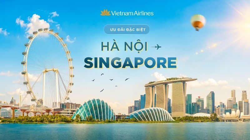 Bay thẳng H&agrave; Nội - Singapore c&ugrave;ng Vietnam Airlines