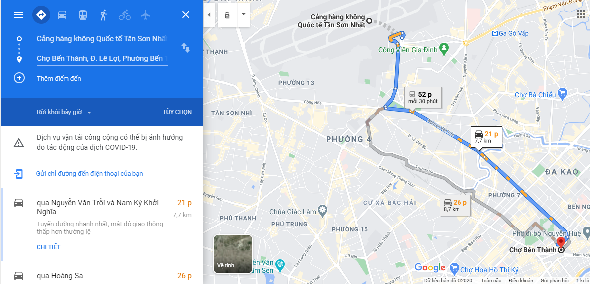 Cách di chuyển từ sân bay Tân Sơn Nhất về chợ Bến Thành