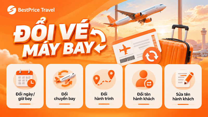 C&aacute;c trường hợp đổi v&eacute; m&aacute;y bay phổ biến