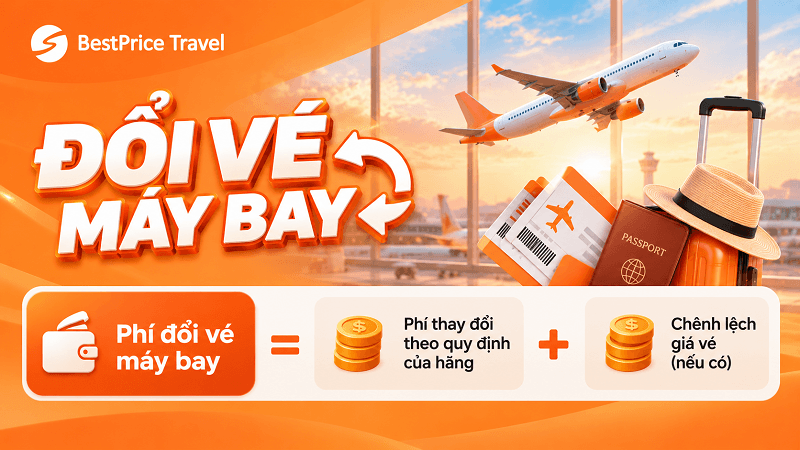 C&aacute;ch t&iacute;nh ph&iacute; đổi v&eacute; m&aacute;y bay