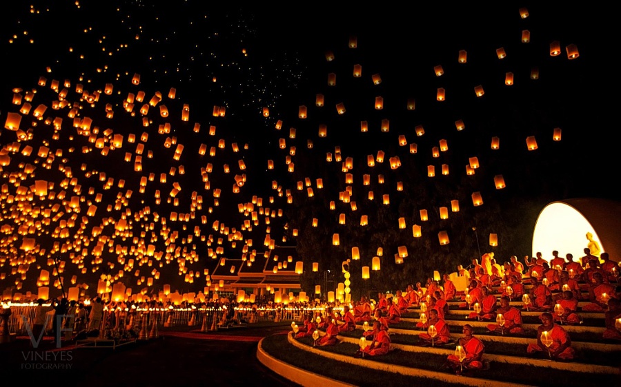 Lễ hội thả đèn trời tại Chiang Mai Thái Lan