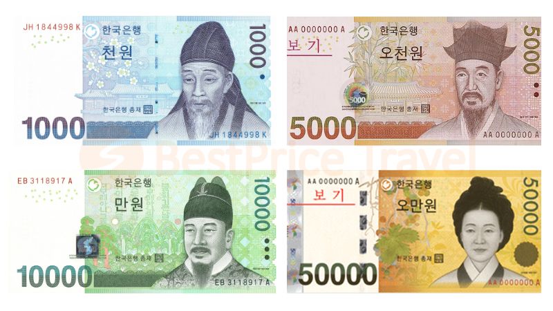 Mệnh giá tiền giấy Hàn Quốc