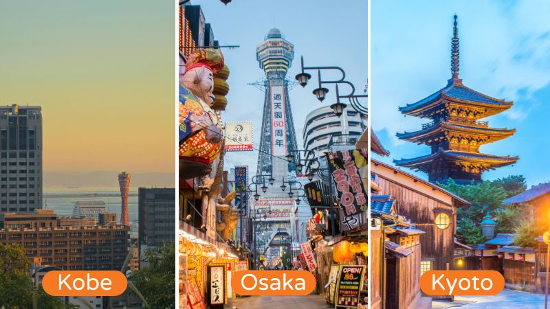 Kobe có sự khác biệt với Osaka và Kyoto