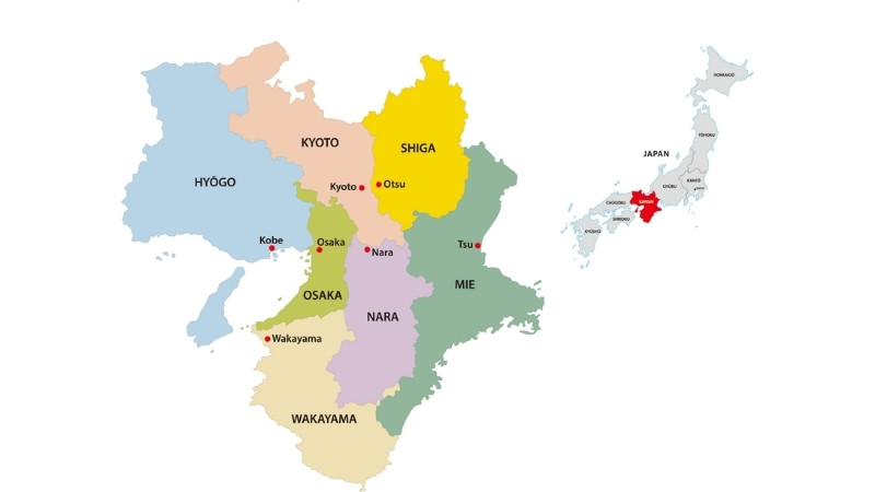 Tỉnh Nara thuộc vùng Kansai Nhật Bản