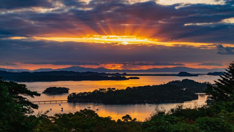 Hoàng hôn tuyệt đẹp tại Matsushima