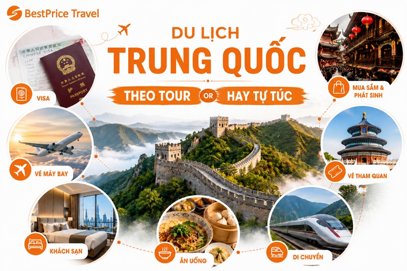 Chi phí du lịch Trung Quốc tự túc và theo tour