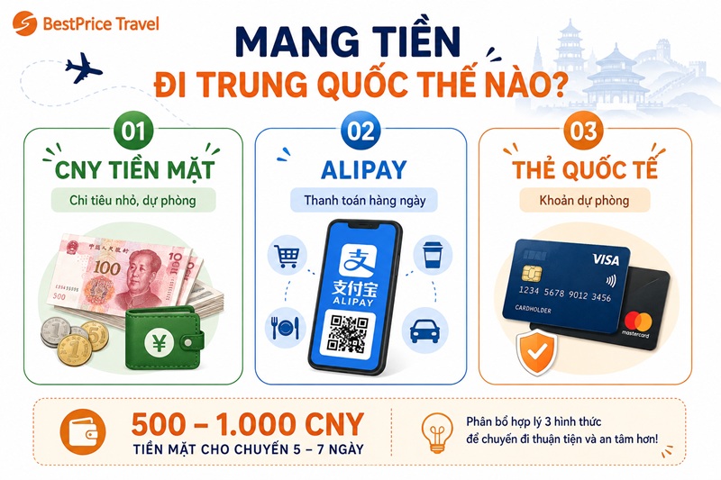 Kinh nghiệm chuẩn bị tiền khi đi Trung Quốc