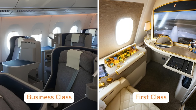 First Class phân khúc cao cấp hơn Business Class