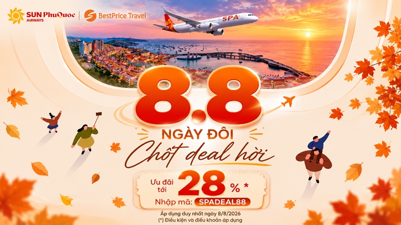 8.8 Ngày đôi chốt deal hời cùng Sun PhuQuoc Airway