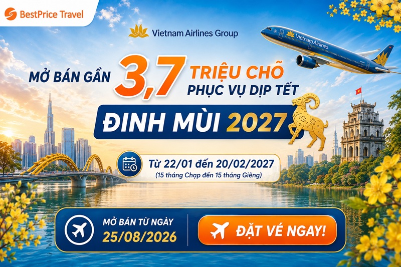 Vietnam Airlines mở bán gần 3,7 triệu chỗ ngồi phục vụ Tết 2027