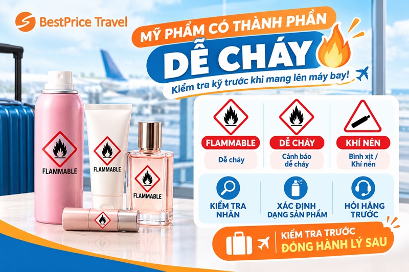 Các loại mỹ phẩm có thành phần dễ cháy