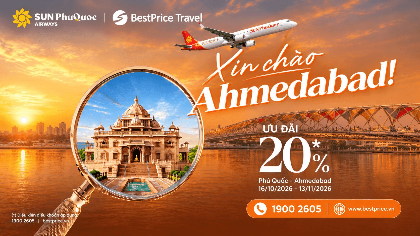 Sun PhuQuoc Airways triển khai chương trình ưu đãi chặng bay đến Ahmedabad