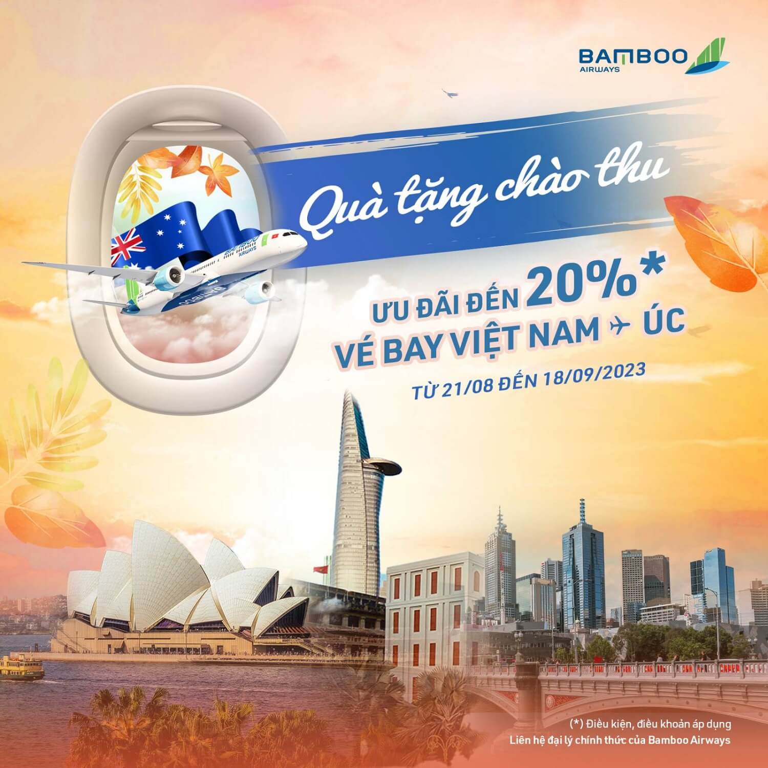 Bamboo Airways ưu đãi đường bay Việt Nam - Úc