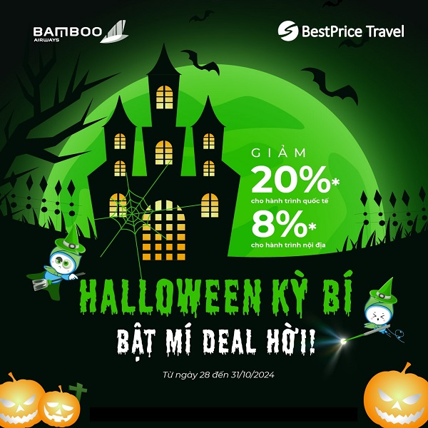 GIẢM TỚI 20%: Halloween Kỳ Bí, Bật Mí Deal Hời Cùng Bamboo Airways