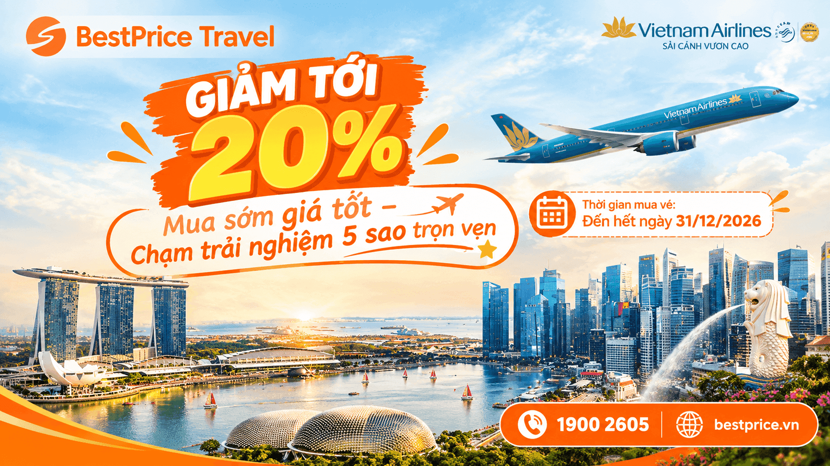 Vietnam Airlines ưu đãi mua vé sớm, giảm tới 20% giá vé