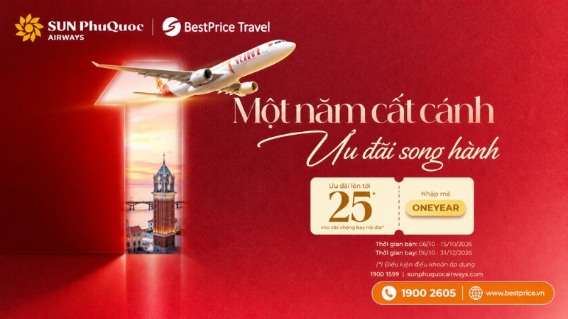 Sun PhuQuoc Airways mừng sinh nhật 1 tuổi với ưu đãi vé máy bay