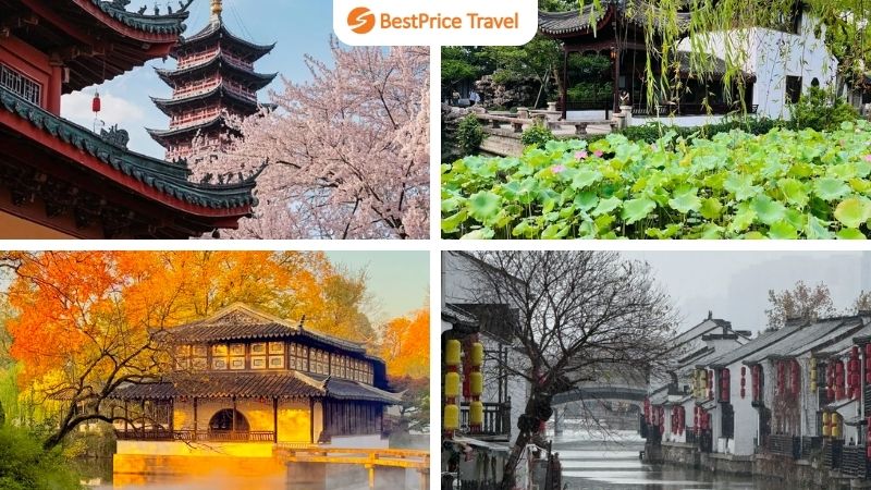 Thời tiết 4 m&ugrave;a tại Giang T&ocirc; Trung Quốc