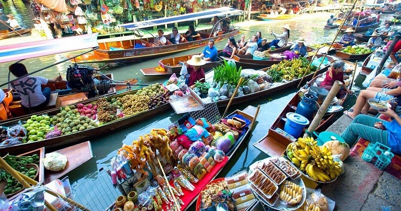 Chợ nổi Damnoen Saduak Thái Lan