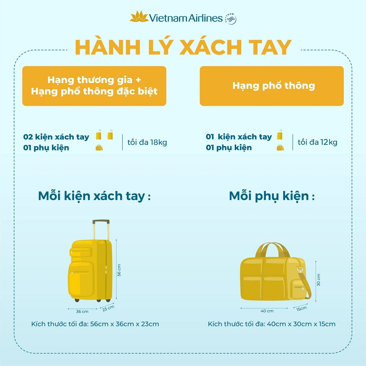 Hành lý xách tay Vietnam Airlines