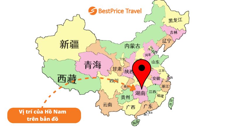  Hồ Nam nằm ở khu vực Trung Nam Trung Quốc