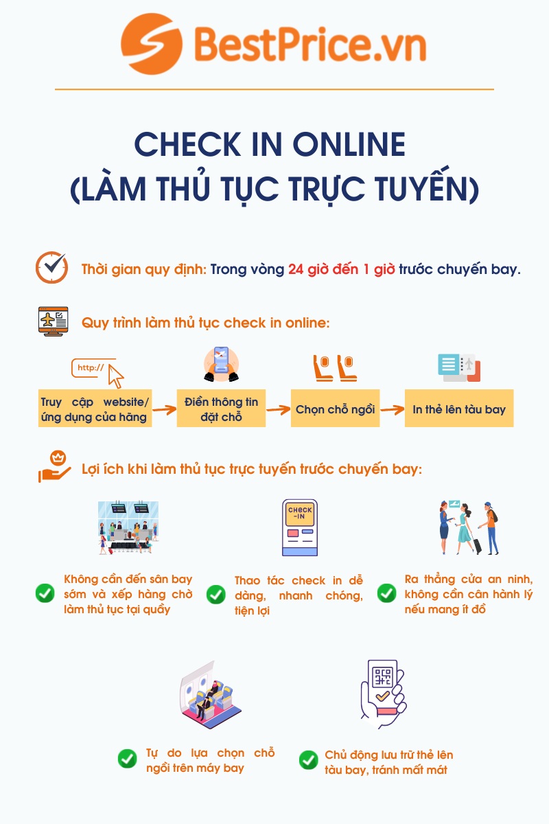 Check in online (làm thủ tục trực tuyến)