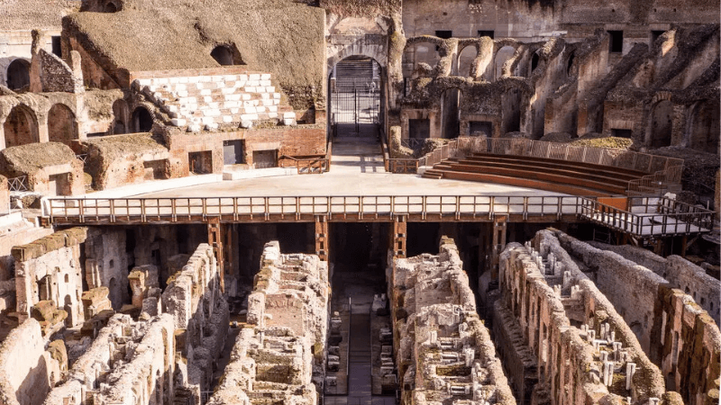 Kiến trúc Hypogeum bên trong đấu trường La Mã Ý
