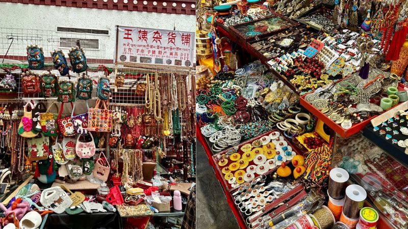 Phố cổ Barkhor với nhiều cửa hàng thủ công